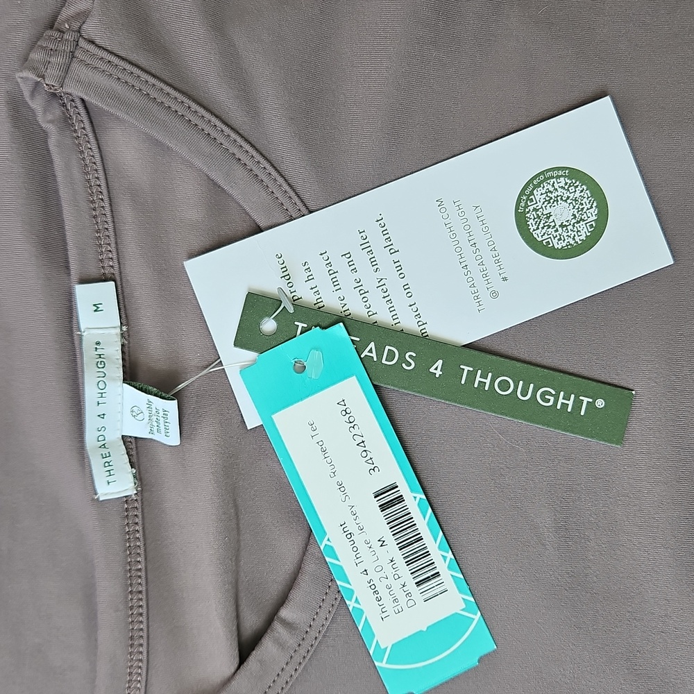 Threads 4 Thought - Purple Ruched Side Top - Picture 9 of 10